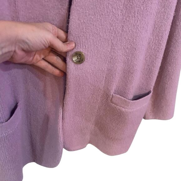 J crew wool blend cardigan blazer purplish pink pockets one button medium - Picture 5 of 5